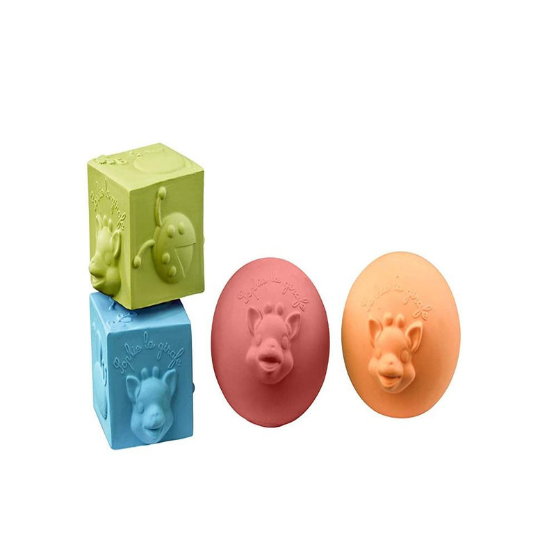 Sophie la girafe So'Pure 2 balls and 2 cubes set