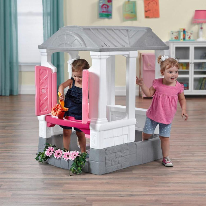 Kids Playhouse Step House With Doorbell Step2 Courtyard Cottage (Pink)