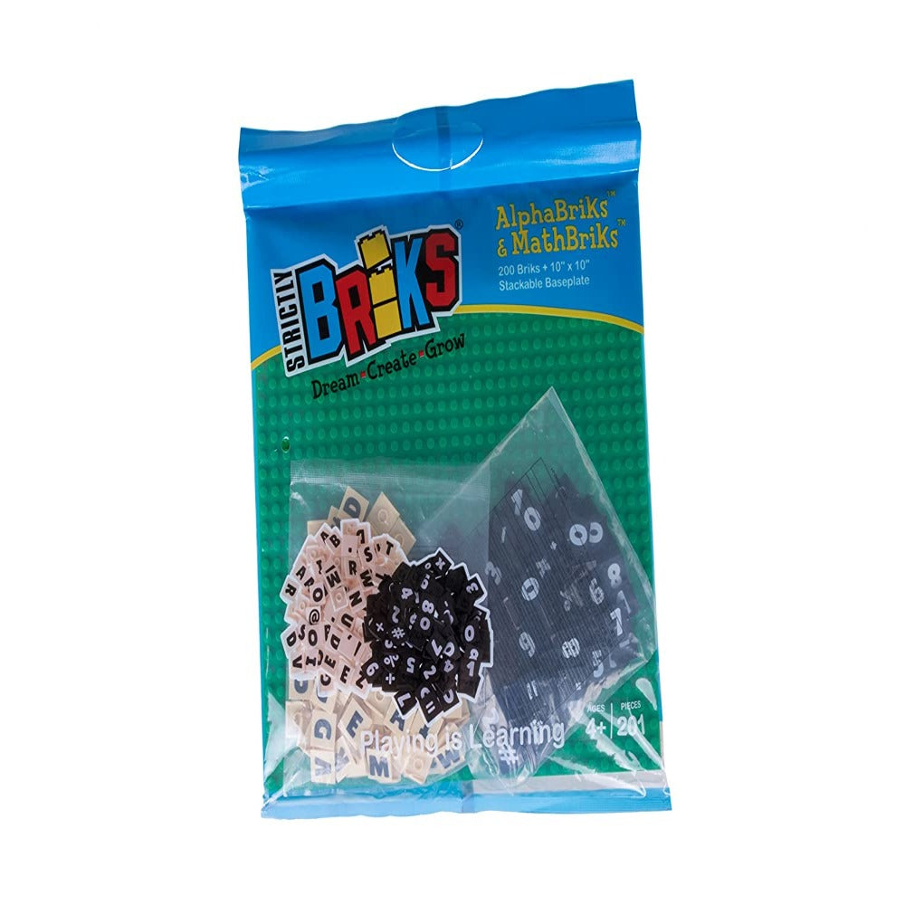 Strictly Briks AlphaBriks & MathBriks and 10"x10" Green Base Plate
