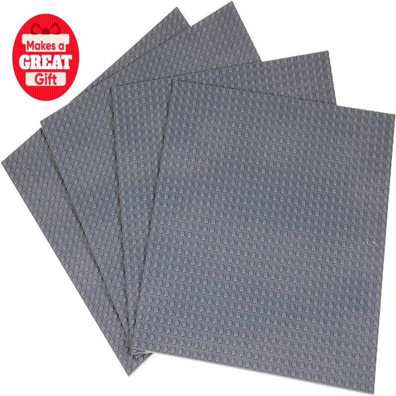 Strictly Briks Classic Baseplates 4 Base Plates & 30 Stackers in Gray