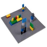 Strictly Briks Classic Stackable 4 Pieces 10" x 10" Building Brick Base Plates (Grey)