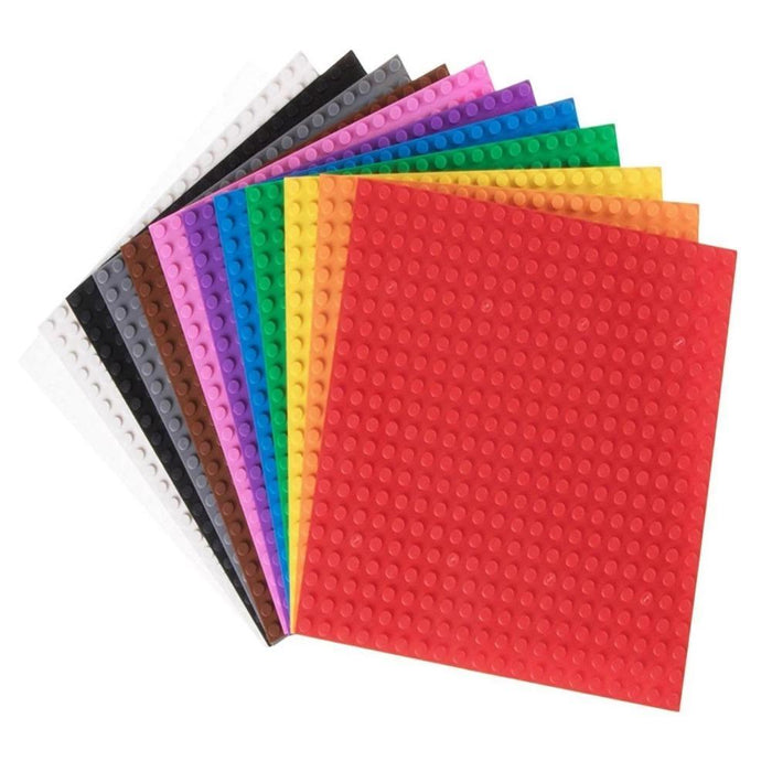 Strictly Briks Stackable Baseplates - 6" x 6" - 12 Pack - 12 Rainbow Colors-Construction-Strictly Briks-Toycra