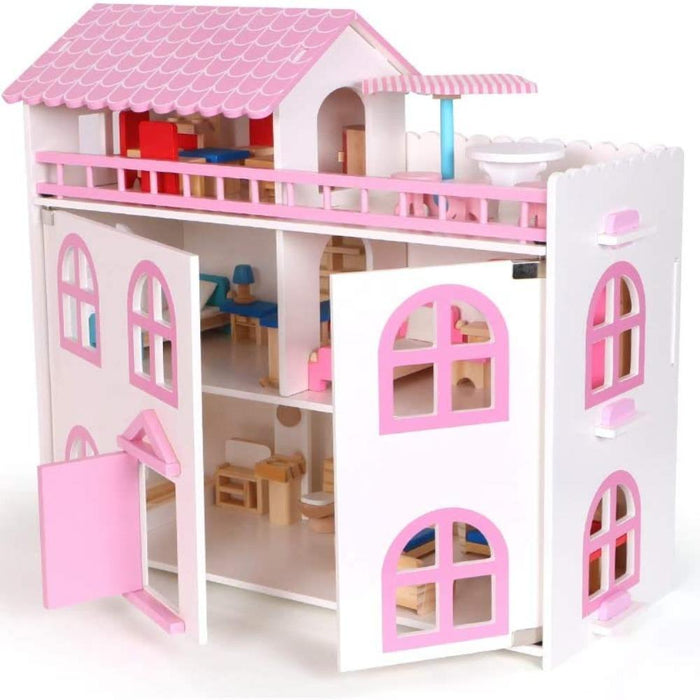 Three Story Villa Wooden Doll House - Main Image
