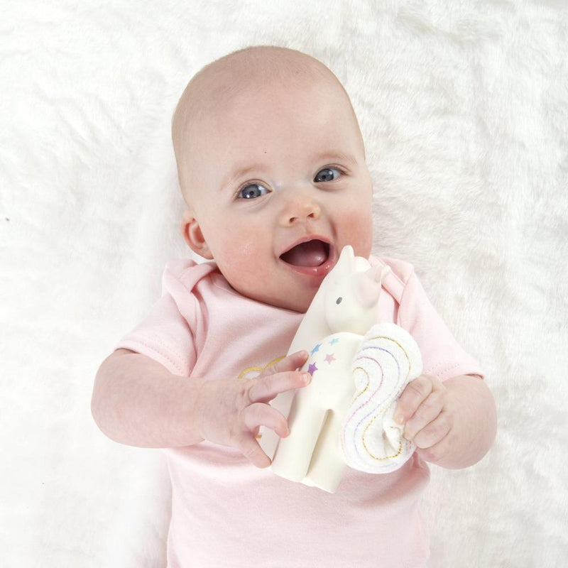Tikiri Toys Natural Rubber Baby Rattle with Crinkle Tail