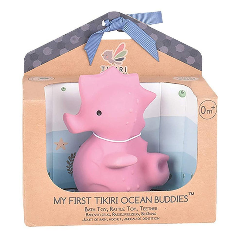 Tikiri Toys Natural Rubber Baby Teether Rattle & Bath Toy- Ocean Buddies Collection