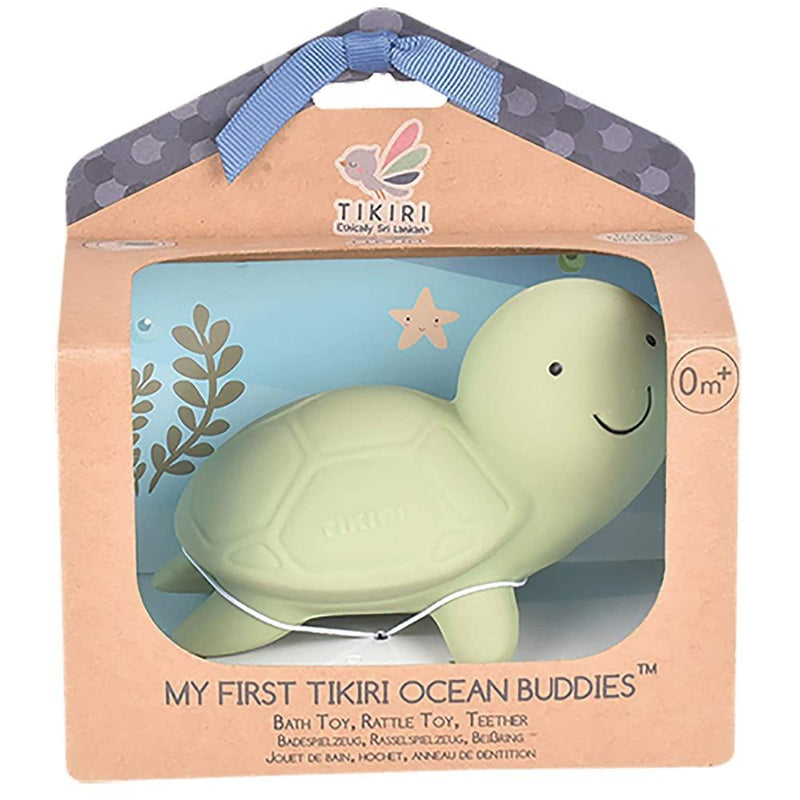Tikiri Toys Natural Rubber Baby Teether Rattle & Bath Toy- Ocean Buddies Collection
