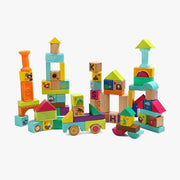 Top Bright Animal Squeeze And Wooden Blocks