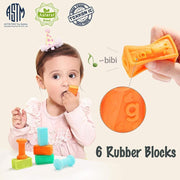 Top Bright Animal Squeeze And Wooden Blocks