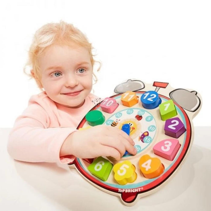Top Bright Wooden Shape Sorting Clock-Preschool Toys-Top Bright-Toycra