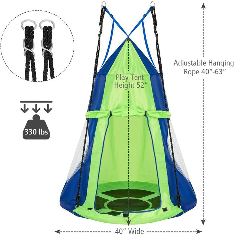 Toy Park 2 in 1 Kids Detachable Canopy Nest Swing