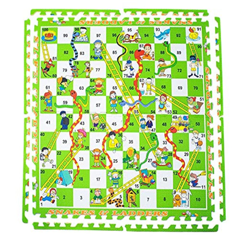 Toy Park Kids Snake & Ladder (1-100) Play Foam Mat - 4 Pcs
