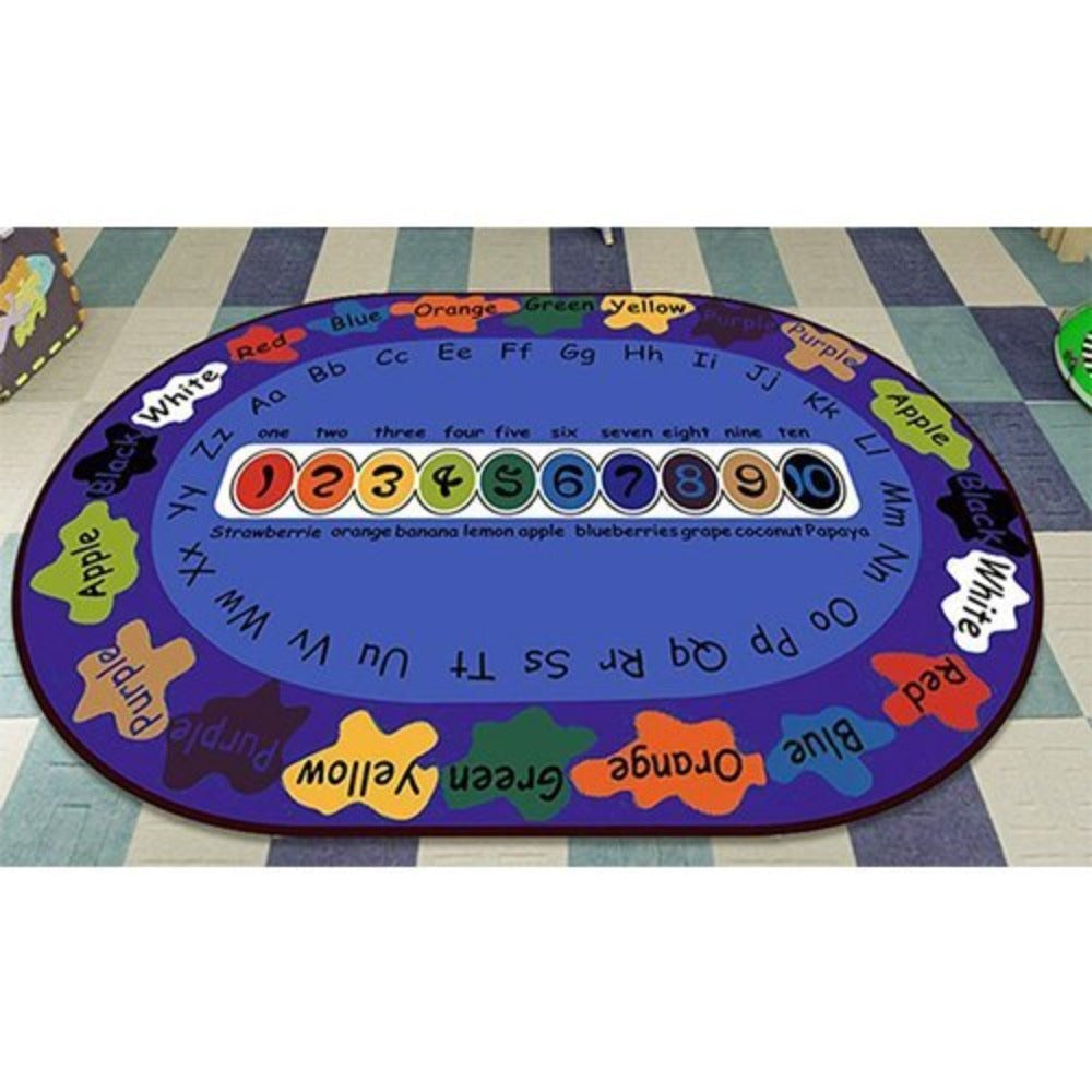 Bilingual Oval Rug