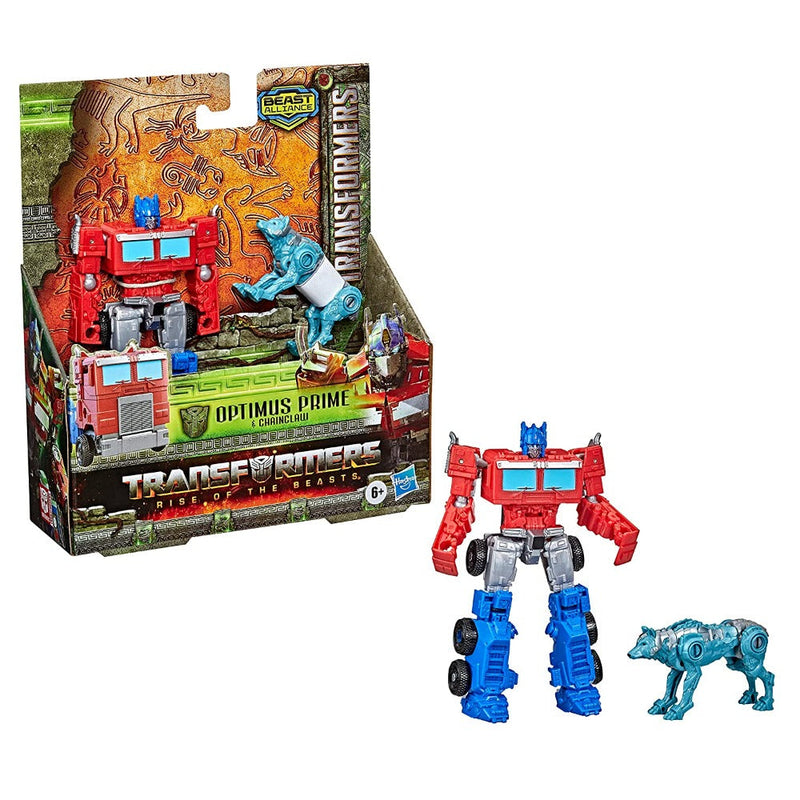 Transformers Rise of The Beasts Alliance Optimus Prime & Chainclaw Toys-Action & Toy Figures-Transformers-Toycra