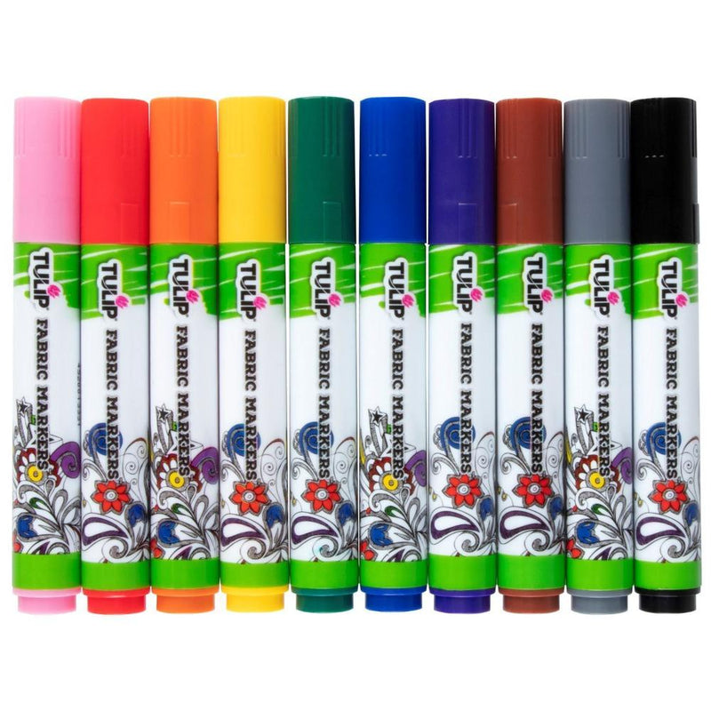 Tulip Brush Tip Rainbow Fabric Markers 10 Pack