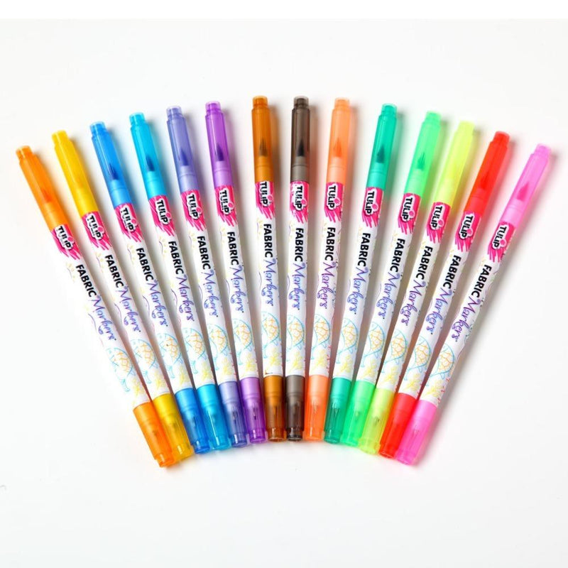 Tulip Dual-Tip Fabric Markers Rainbow 14 Pack