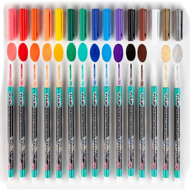 Tulip Fabric Markers Multi Opaque 15Pk