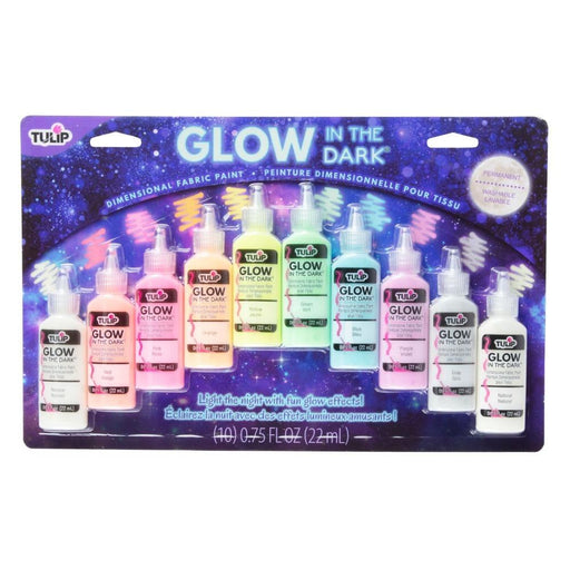 Tulip Glow in the Dark Dimensional Fabric Paint 10 Pack-Arts & Crafts-Tulip-Toycra