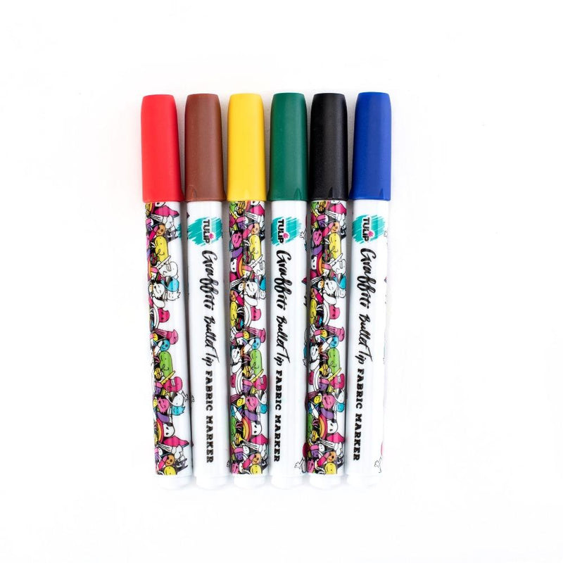 Tulip Graffiti Bullet Tip Fabric Markers 6 Pack