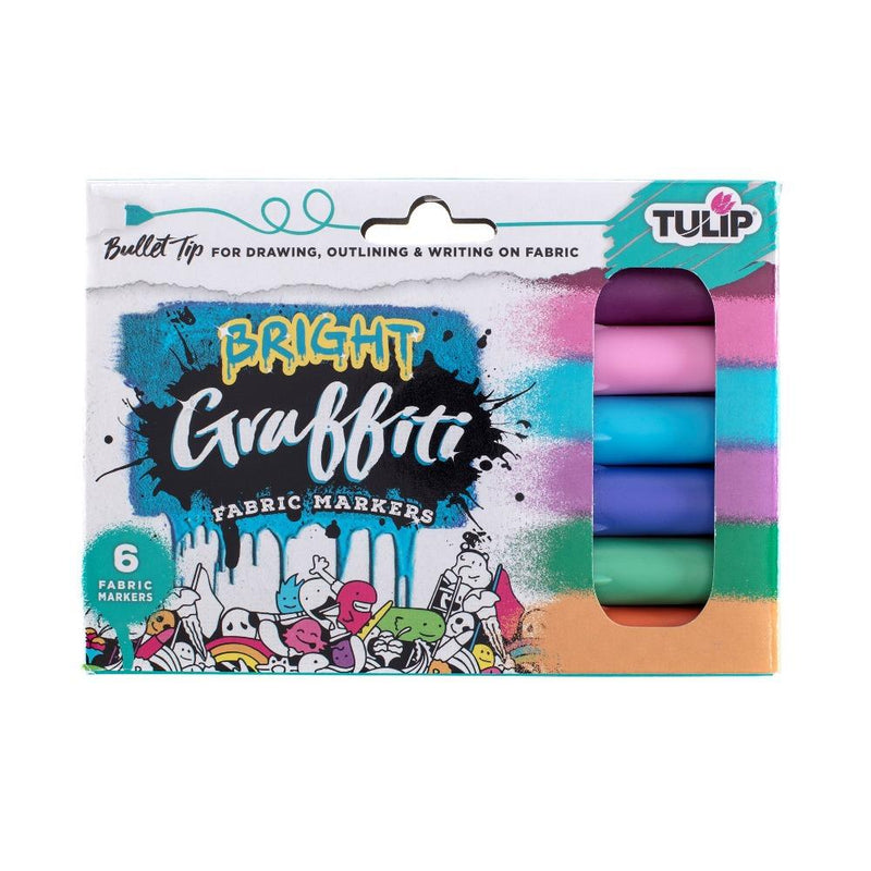 Tulip Graffiti Bullet Tip Fabric Markers 6 Pack
