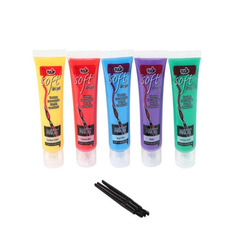Tulip Soft Fabric Paint Primary (Pack of 5)