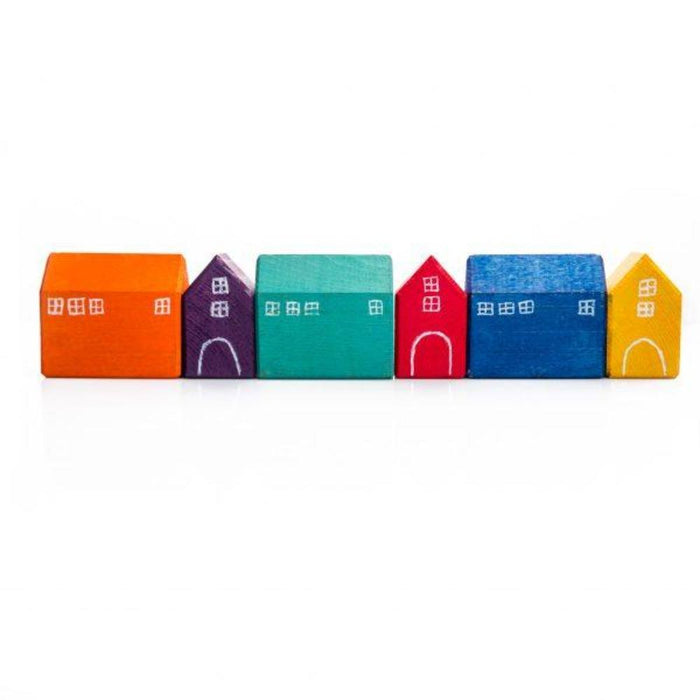 Wooden House Blocks (6pcs)-Preschool Toys-Toycra-Toycra
