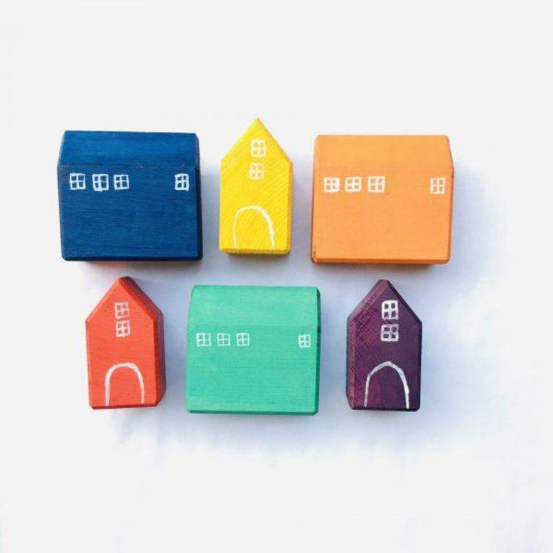 Wooden House Blocks (6pcs)