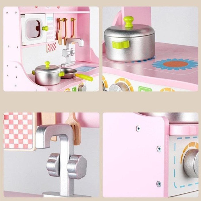 Wooden Pink Princess Kitchen Set-Pretend Play-Toycra-Toycra