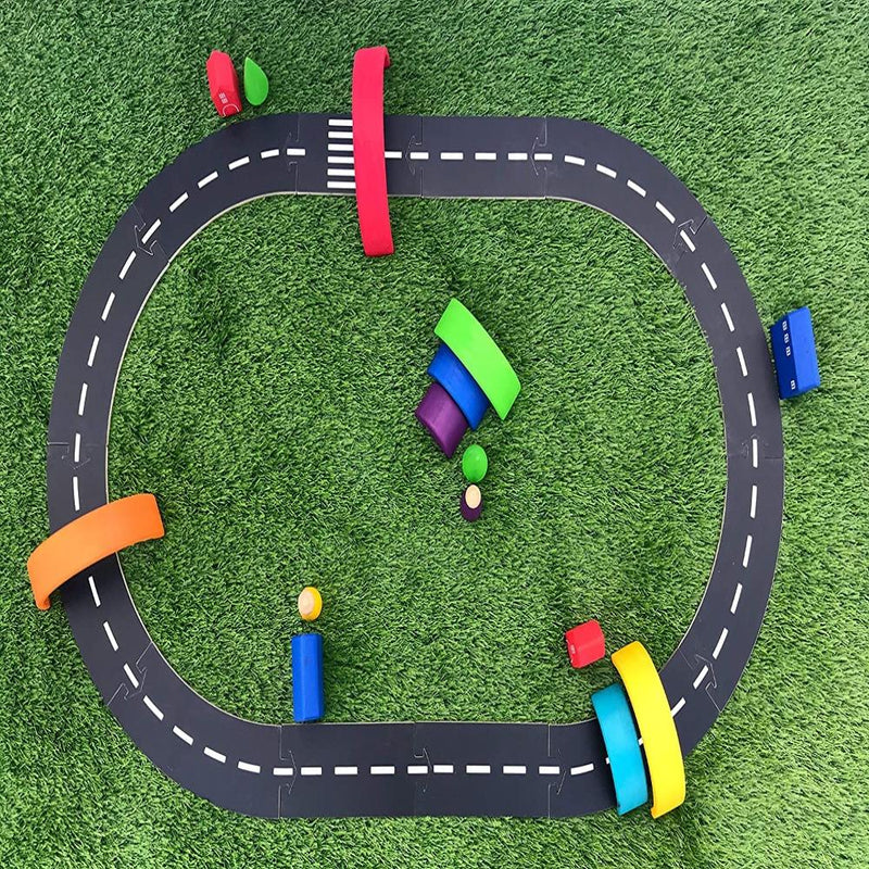 Wooden Road Track Set -Birchwood