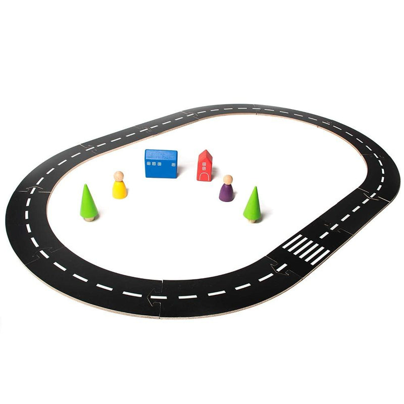 Wooden Road Track Set -Birchwood