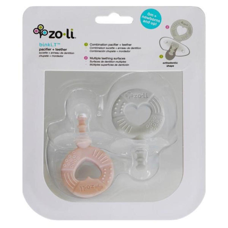 ZoLi Binki.T Pacifier + Teether Combination - Blush/Ash