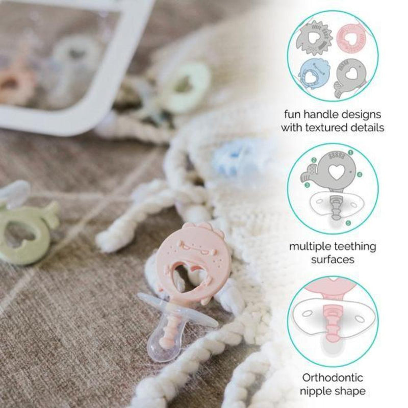 ZoLi Binki.T Pacifier + Teether Combination - Mist blue/Ash