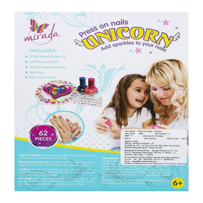 Mirada Press On Nails Unicorn-Arts & Crafts-Mirada-Toycra