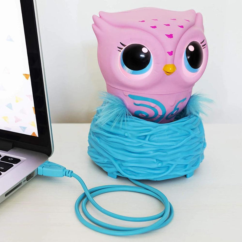 Owleez Flying Baby Owl Interactive Toy Pink