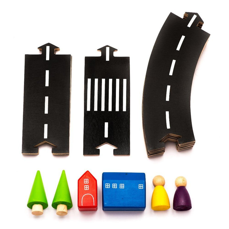 Wooden Road Track Set -MDF